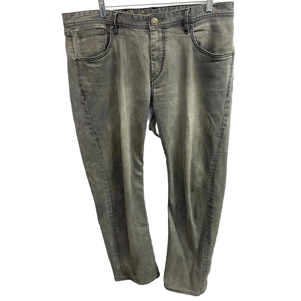 Robert Graham Classic Yates Jeans Mens 36 Gray Denim Cotton Stretch Straight Leg